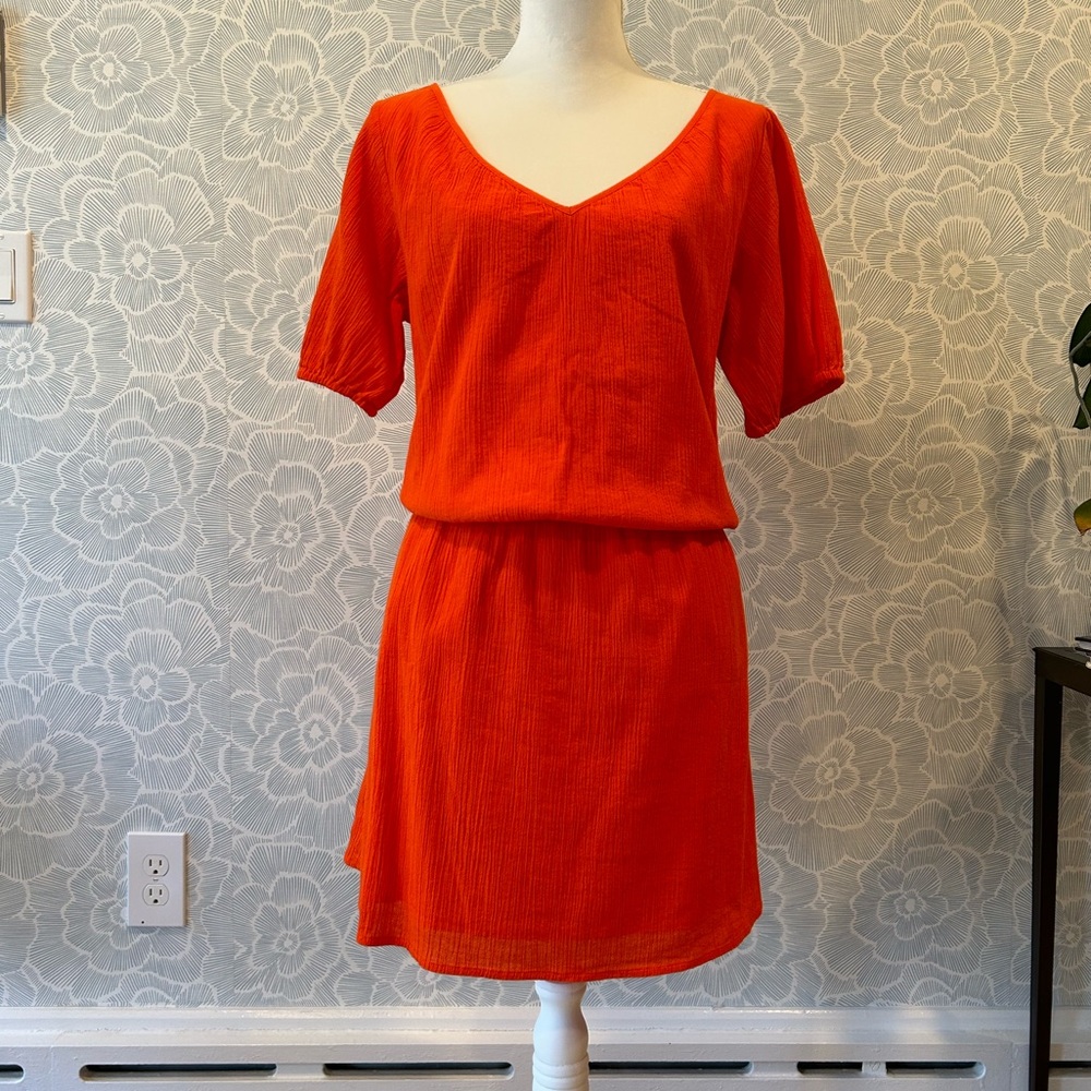 JCrew Factory Orange Drop Waist Dress